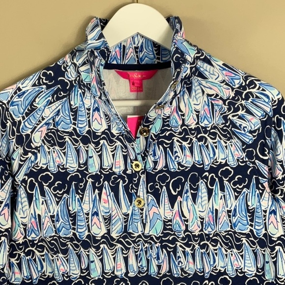 LILLY PULITZER Captain Sails & Stripes Quarter Zip Pull Over - Picture 4 of 9